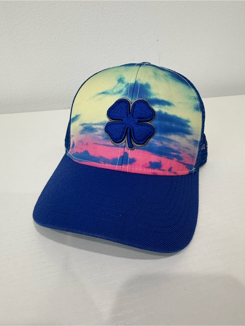 Kids Blue Tie-Dye Clover Patch Baseball Cap